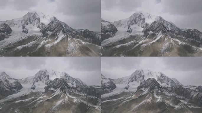 航拍西藏拉萨琼穆岗嘎雪山风景