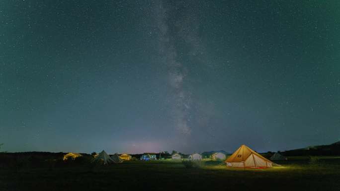 8k 星空银河露营地 帐篷 户外延时