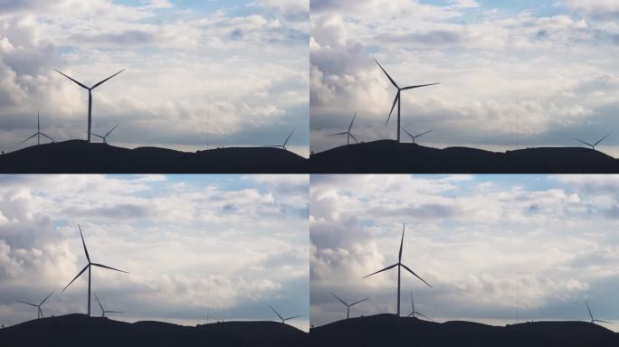 风力发电 新能源 白云 实拍4K