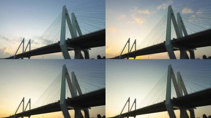 桥梁 日出 运输 太阳 早晨 高架桥