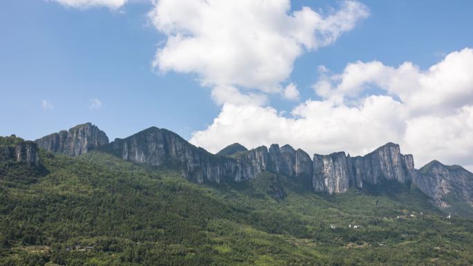 4K延时摄影 湖北恩施大峡谷风景蓝天白云