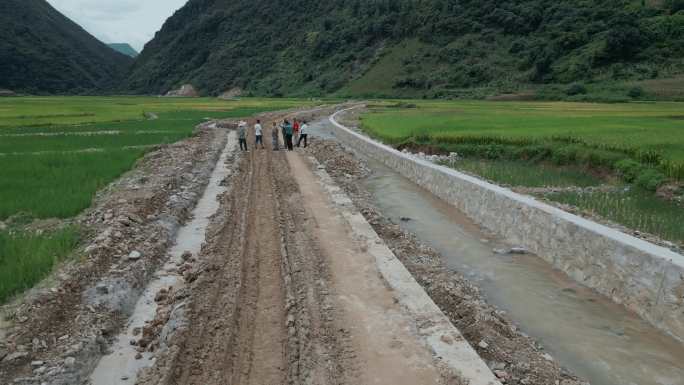 乡村振兴农村河道灌溉水渠建设