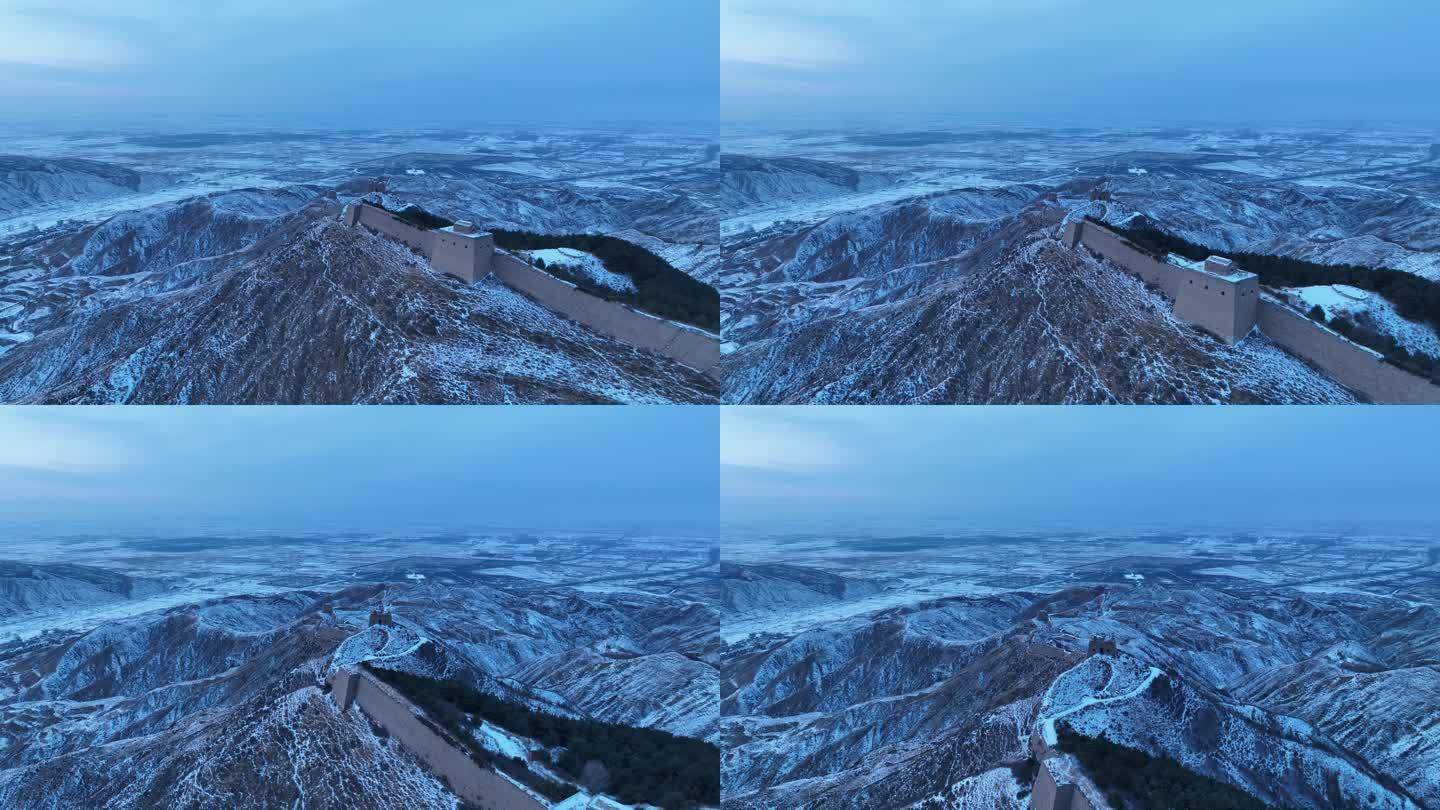 广武明长城雪景航拍 4k60