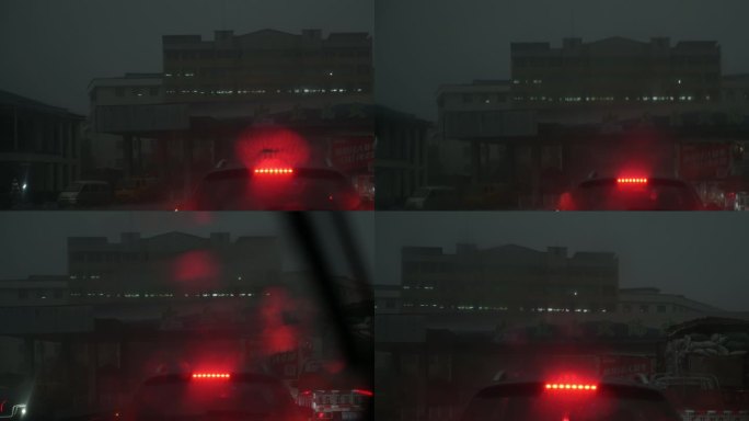 夜间大雨开车下雨天城市4k视频素材