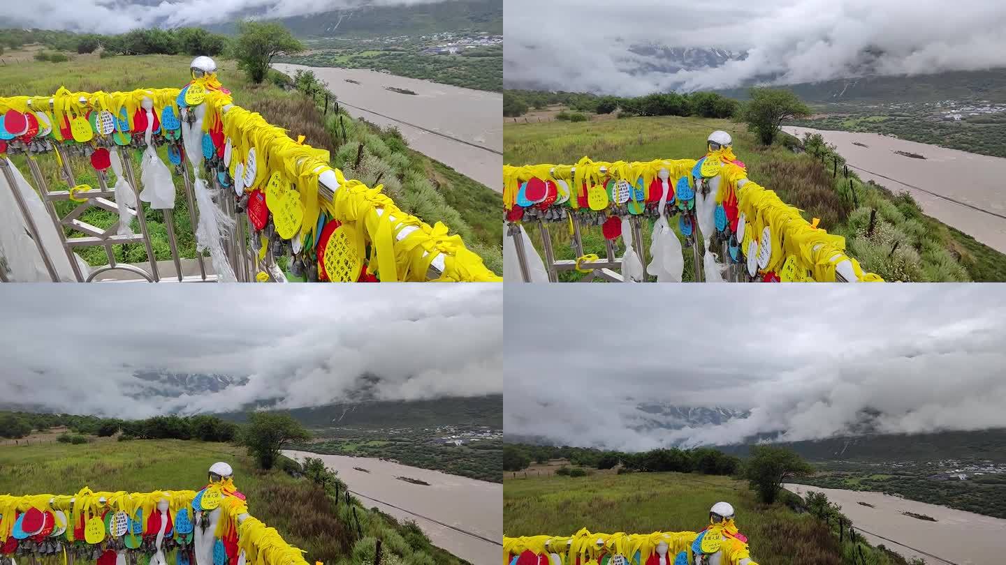 西藏许愿牌哈达祈祷南迦巴瓦峰观景台