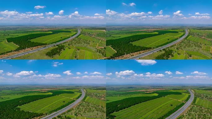 4K平原 土地 高速公路 道路