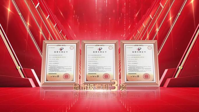 红色党政专利荣誉证书展示