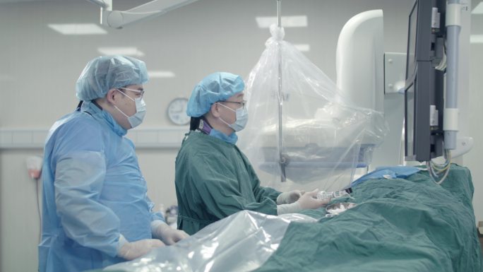 手术时医生交流 手术室实拍视频素材