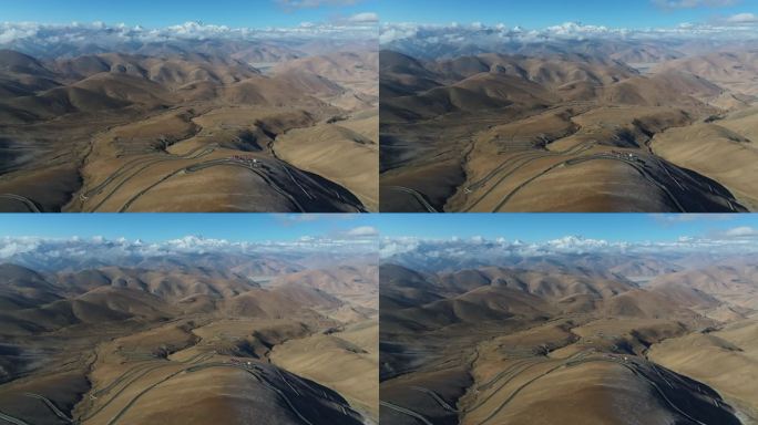 西藏日喀则加乌拉山口航拍