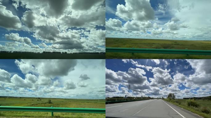 高速公路上的云 延时 蓝天白云