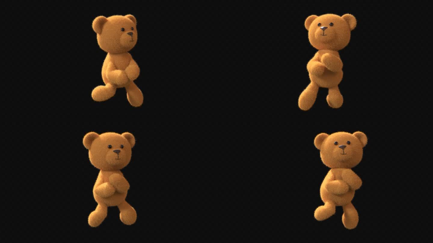 布偶熊跳舞视频素材带通道01