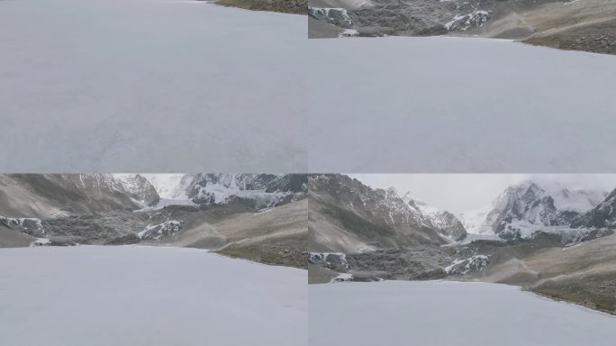 航拍西藏拉萨琼穆岗嘎雪山风景