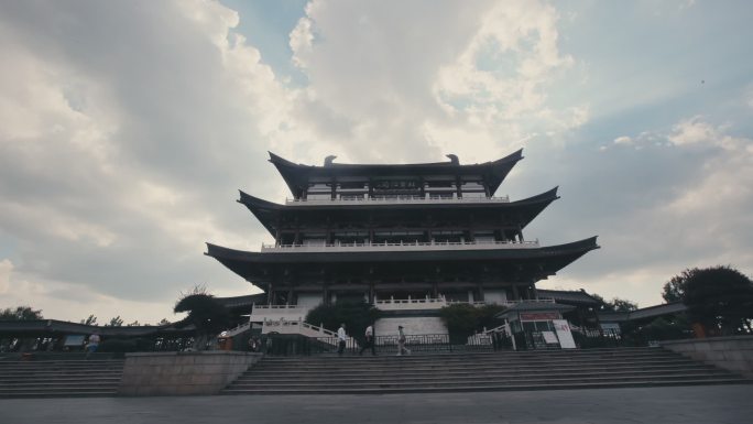 长沙杜甫江阁  延时 城市 街道