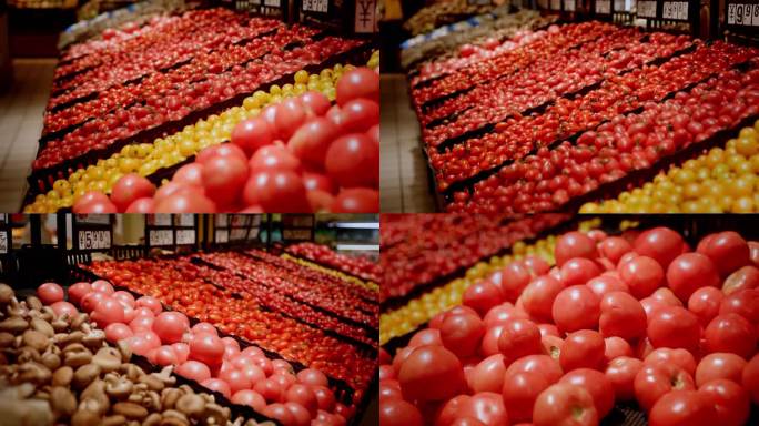 超市货架上的圣女果与番茄合集