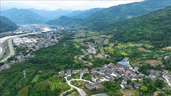 荥经县城镇化进程烈太园区建设航拍