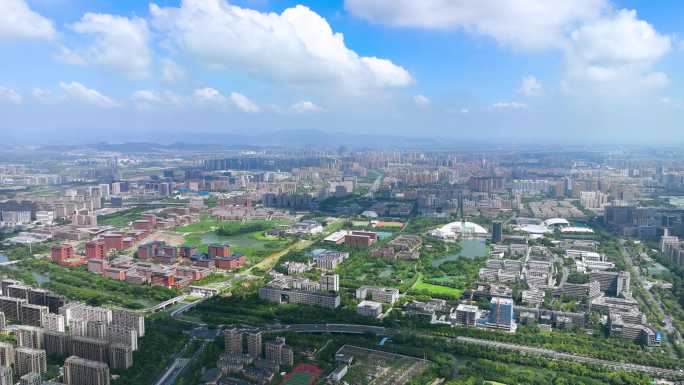 浙江大学紫金港校区全貌大景延时