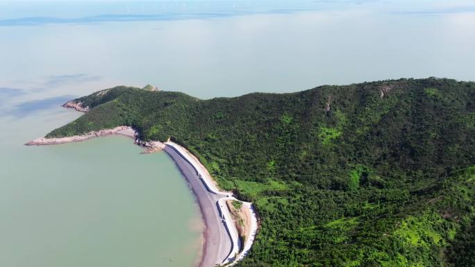 台州玉环沙门镇日岙后沙石头滩大海航拍延时