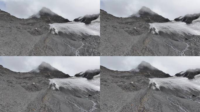 航拍四川甘孜上城子贡嘎山卫峰乌库楚雪山