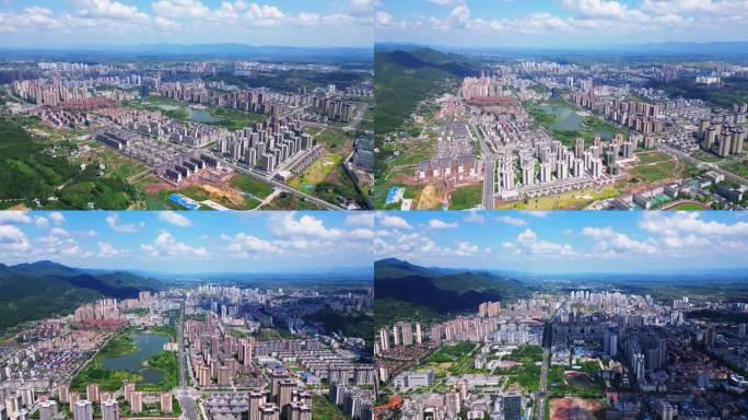 4K重庆市垫江县重庆垫江高空航拍空镜头