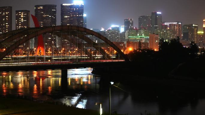 城市夜景延时空镜，成都夜景