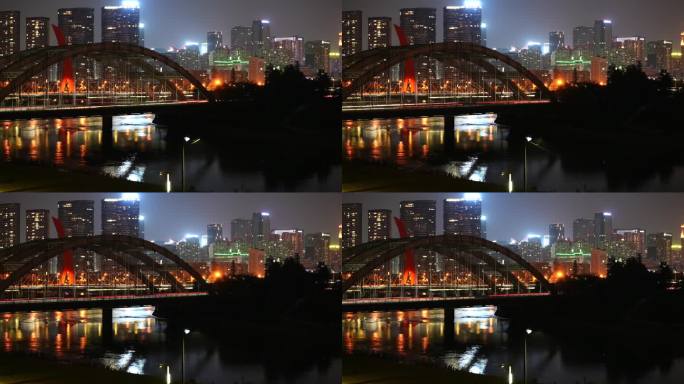 城市夜景延时空镜，成都夜景