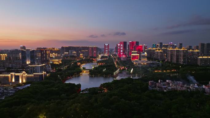 佛山南海千灯湖夜景入夜