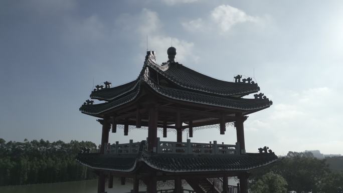 湖景 中国风 古风 古建筑 源码 可调色