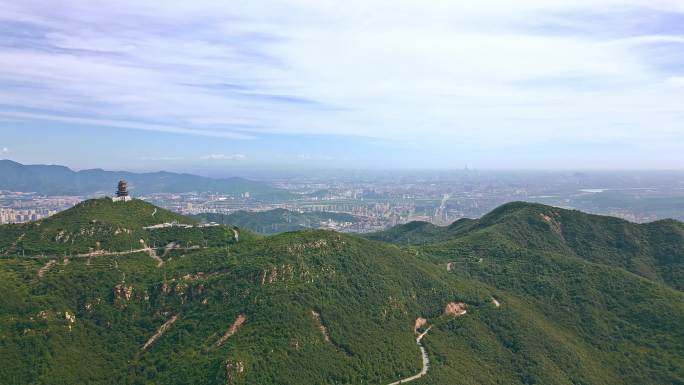 北京门头沟定都峰鸟瞰北京