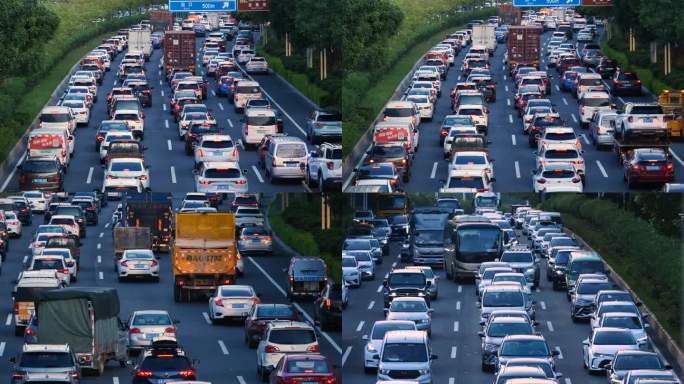 下班高峰期道路拥堵 拥挤的车流