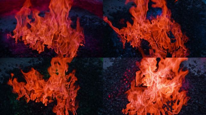红色烈焰火焰燃烧实拍升格视频素材