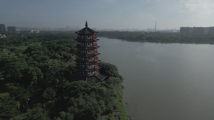 湖景 中国风 古风 古建筑 源码 可调色