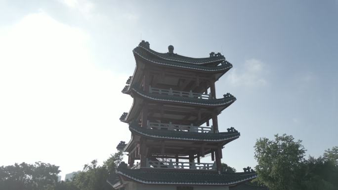 湖景 中国风 古风 古建筑 源码 可调色