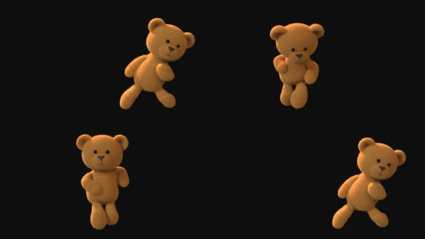 布偶熊跳舞视频素材带通道02