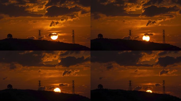 日落 大太阳 夕阳 落日