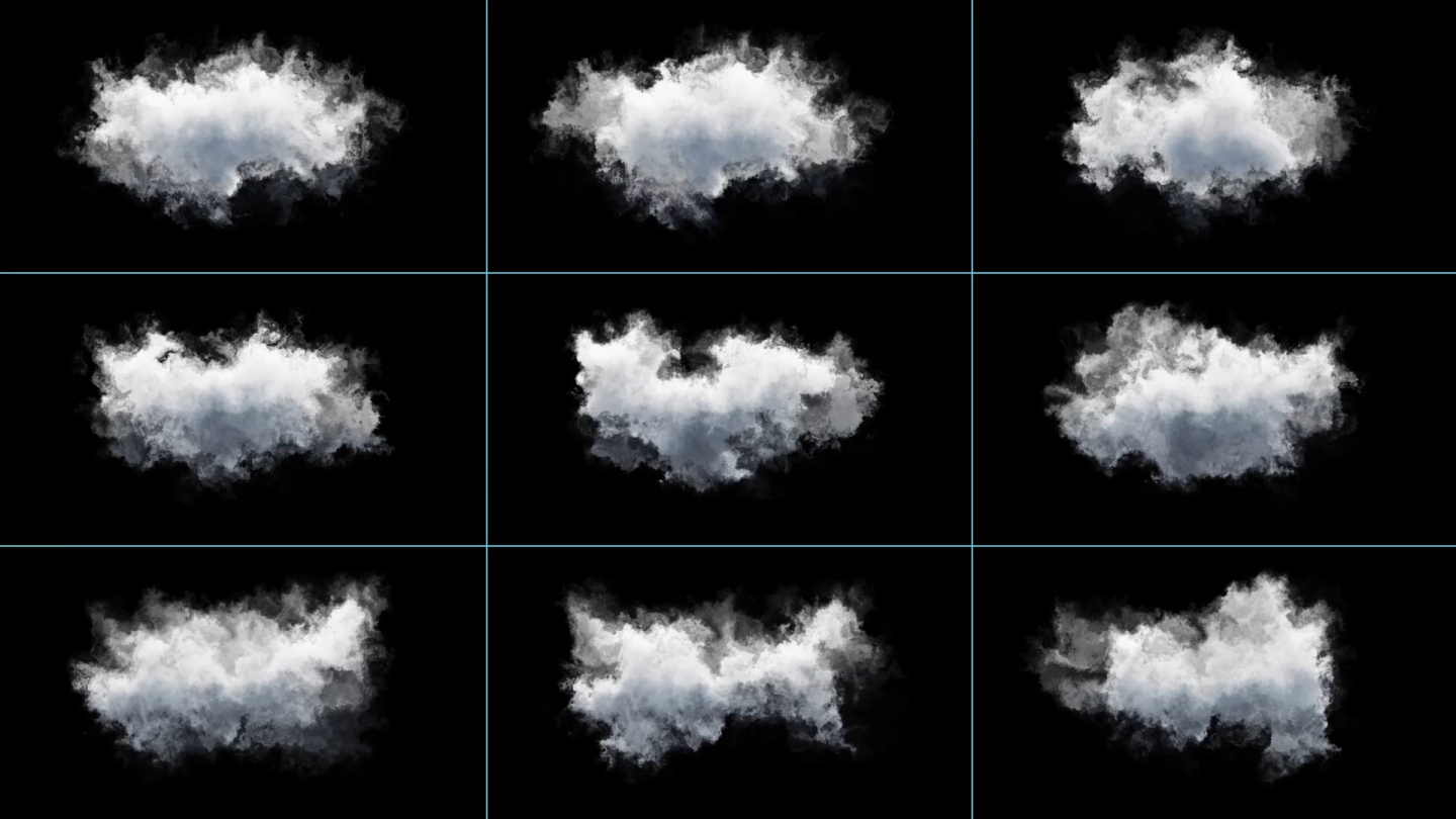 9朵云彩云朵元素动画素材