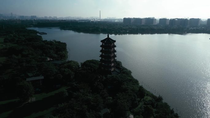 湖景 中国风 古风 古建筑 水墨 质感