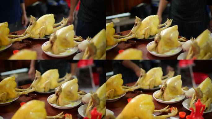 广东海南风俗过年鸡饭祭拜祖先