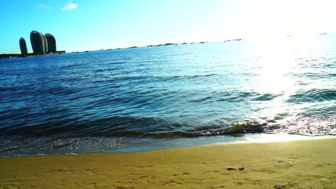 落日 大海 海滩 沙滩 阳光