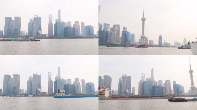 上海外滩自由贸易港货轮
