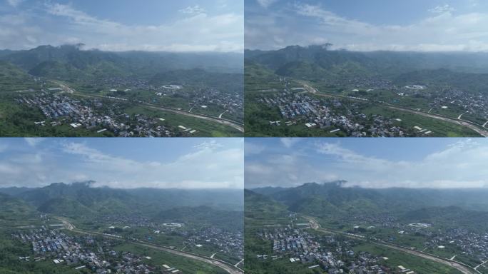 航拍商洛市丹凤县