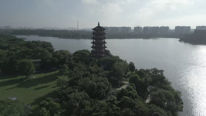 湖景 中国风 古风 古建筑 源码 可调色