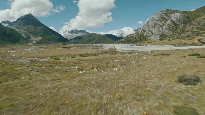 西藏冰川风光航拍4K