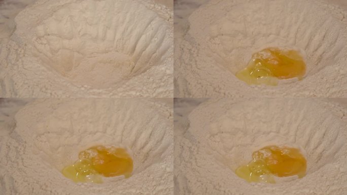鸡蛋打在面粉上做饼过程  做麻花过程
