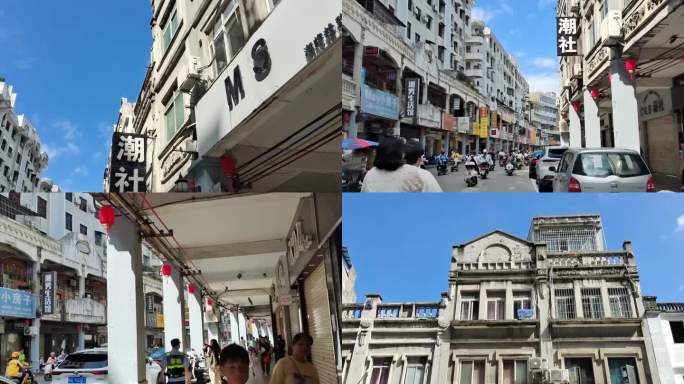 桂南风格的建筑 西洋风格的建筑街道骑楼街
