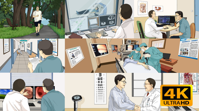 医疗健康体检卡通AE动画