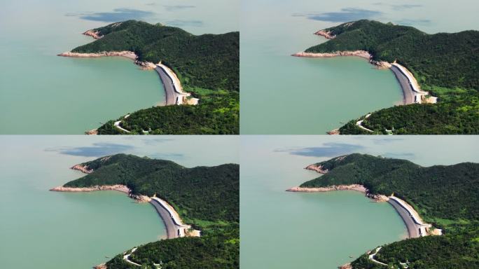 台州玉环沙门镇日岙后沙石头滩大海航拍延时