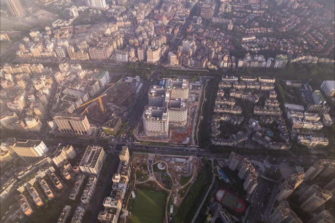 航拍5.4K深圳市第二儿童医院清晨俯瞰