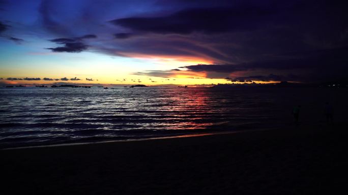 夜晚 大海 海滩 沙滩 傍晚 黄昏