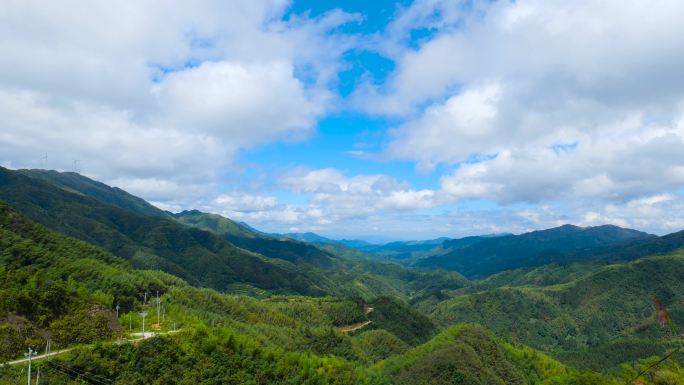大山山脉蓝天白云延时