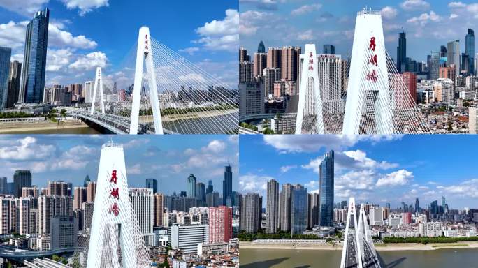 武汉汉江月湖桥4K航拍